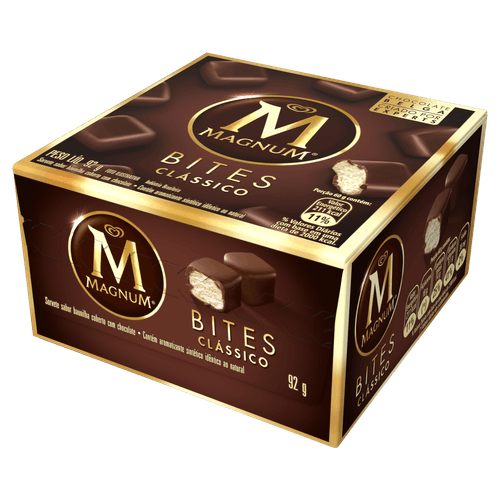 Sorvete Magnum Bites Clássico 92g Baunilha com Cobertura de Chocolate Kibon