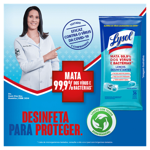 Lenço Umedecido Desinfetante Poder Cítrico 36 un Lysol