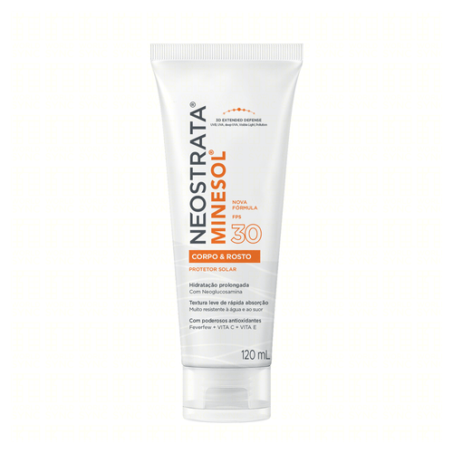 Protetor Solar Corpo e Rosto FPS 30 Neostrata Minesol Bisnaga 120ml