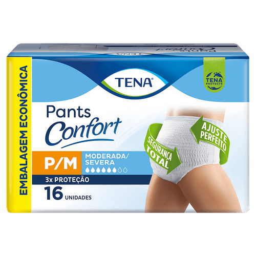 Roupa Íntima Unissex Pants Tena Confort P/M - 16 Unidades