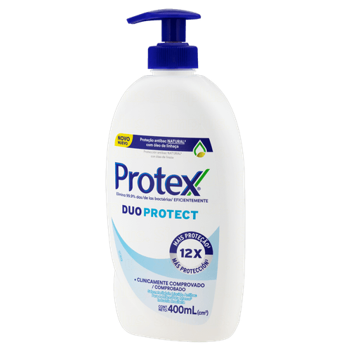Sabonete Líquido para as Mãos Antibacteriano Protex Duo Protect Frasco 400ml Pump