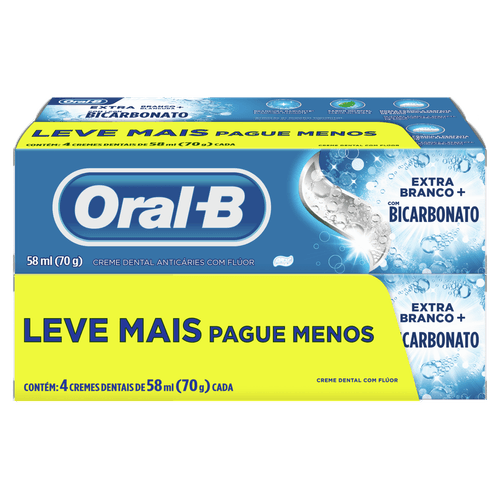 Creme dental Extra Branco 70g Bicarbonato Oral-B