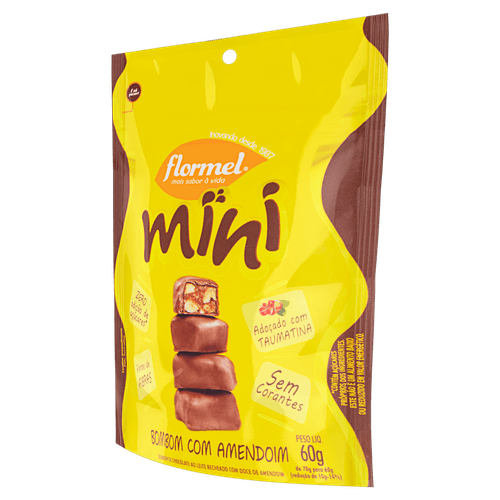 Mini Bombom Flormel C/Amendoim 60G