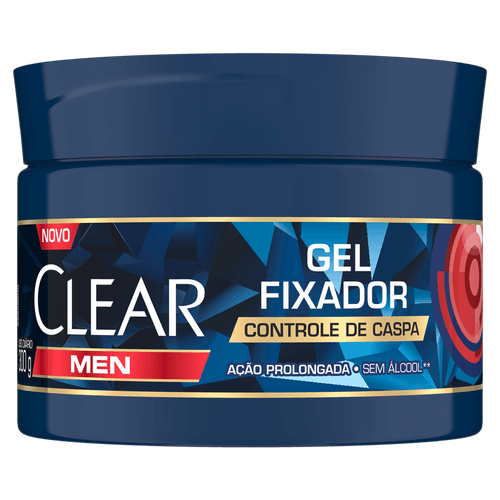 Gel Fixador Clear Men Controle de Caspa Pote 300g