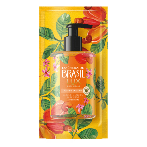 Sabonete Líquido para as Mãos Flor do Cajueiro Lux Botanicals Essências do Brasil Sachê 240ml