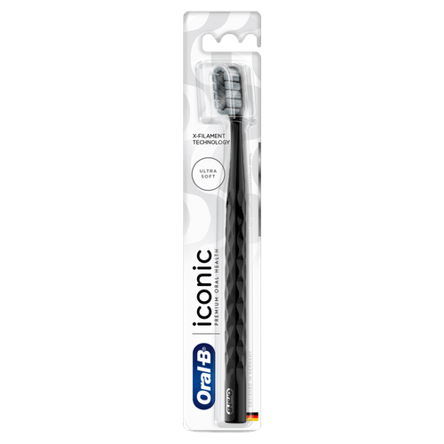 Escova de Dente Iconic Premium 1 unidade Ultra Soft Cerdas em X Preta Oral-B