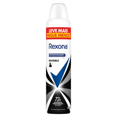 Antitranspirante Aerossol Invisible Rexona 250ml Spray Leve Mais Pague Menos