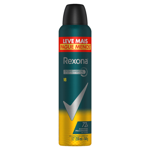 Antitranspirante Aerossol V8 Rexona Men 250ml Spray Leve Mais Pague Menos