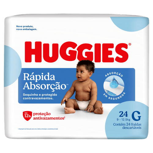 Huggies Fralda Descartável G Tripla Proteção Jumbo 24 un - Xtra-Protect Antivazamento