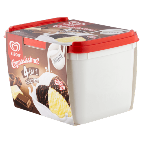 Sorvete Pote Cremosíssimo 4 em 1 Chocoleite 2L Chocolate e Leite Kibon