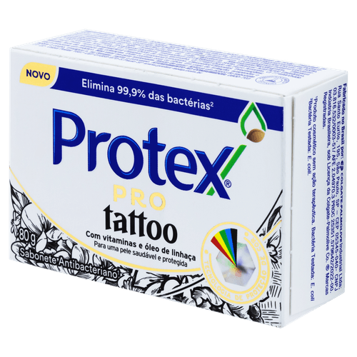 Sabonete Barra Antibacteriano Protex Pro Tattoo Caixa 80g