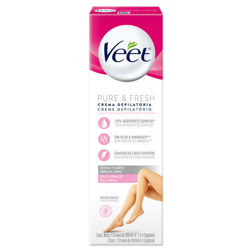 Creme Depilatório Veet Pure & Fresh 100ml - Pele Normal