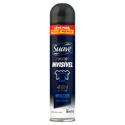 Desodorante Aerosol Suave Suave Invisible 48 horas de proteção 200 ML