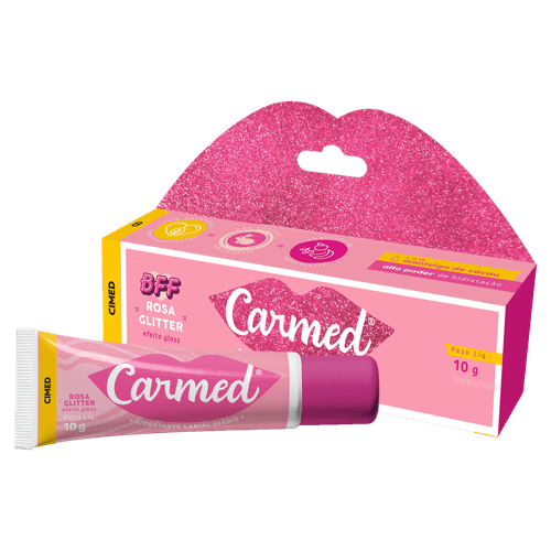 Hidratante Labial Carmed BFF Rosa Glitter Tutti Frutti Efeito Gloss - 10g