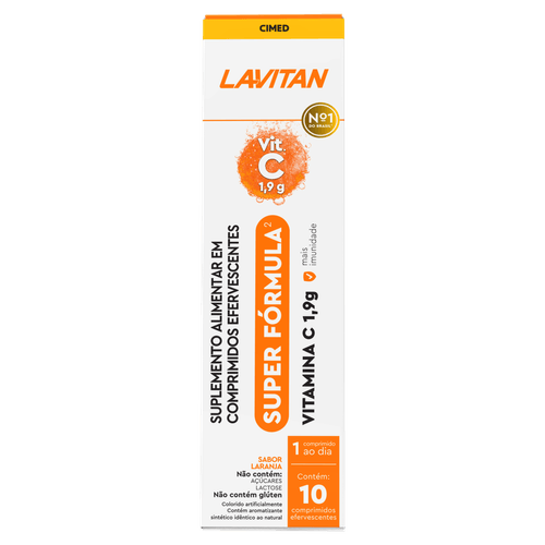 Suplemento Vitamina C Lavitan 1,9g Laranja Comprimido Efervescente 10 Unidades
