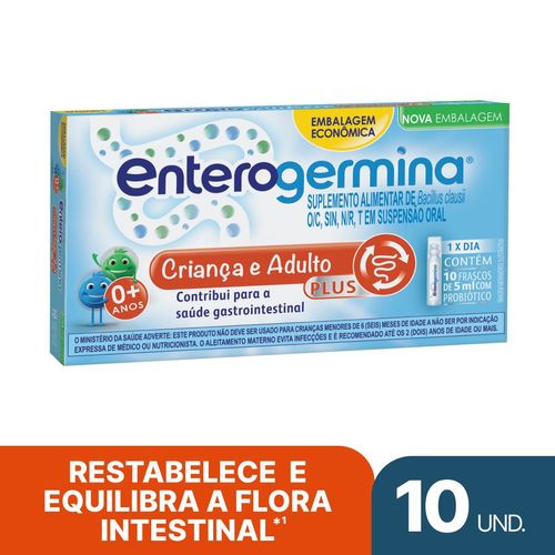 Enterogermina Plus Bacillus Sanofi Aventis 5 ml - 10 Frascos