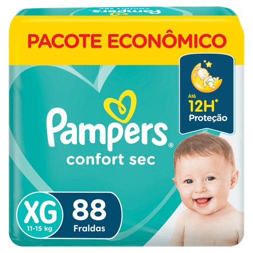 Fralda Descartável Pampers Confort Sec XG 88 Unidades