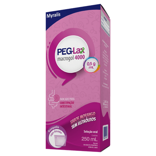 Laxante Peg-Lax 4000 Myralis Pharma Morango 0,5g/ml Solução Oral 250ml