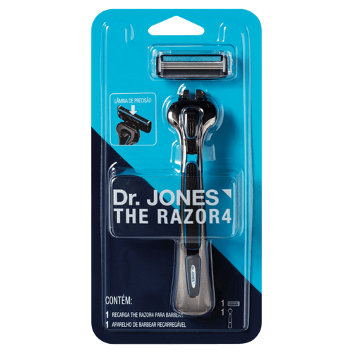 Kit Aparelho Recarregável + Carga para Barbear Dr. Jones The Razor4
