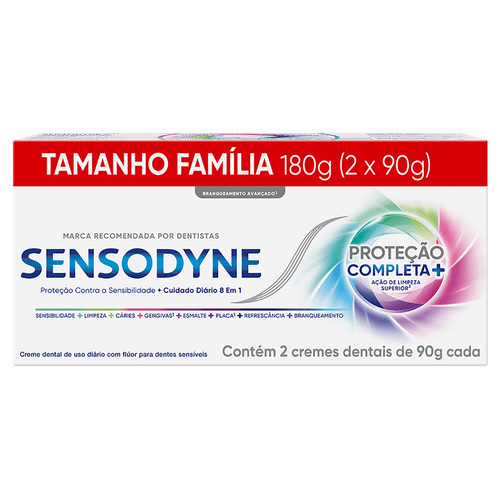 Creme Dental Sensodyne Proteção Completa+ Caixa 180g 2 Unidades Tamanho Família