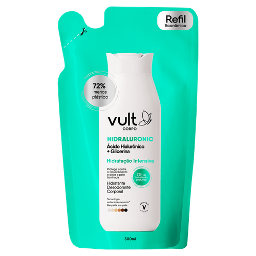 Hidratante Desodorante Corporal Vult Corpo Hidraluronic Hidratação Intensiva Refil - 300ml