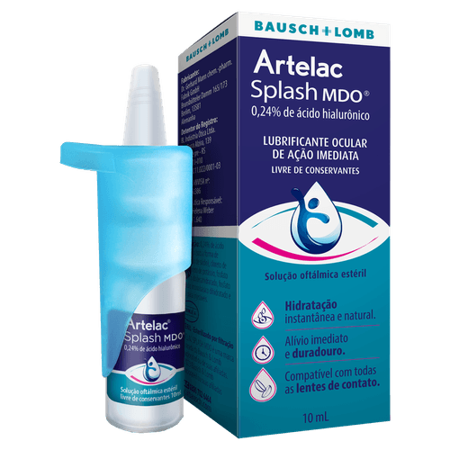 Lubrificante Ocular Artelac Splash MDO Ácido Hialurônico 0,24% 10ml