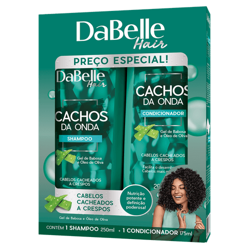 Kit Shampoo 250ml + Condicionador 175ml DaBelle Hair Intense Cachos da Onda