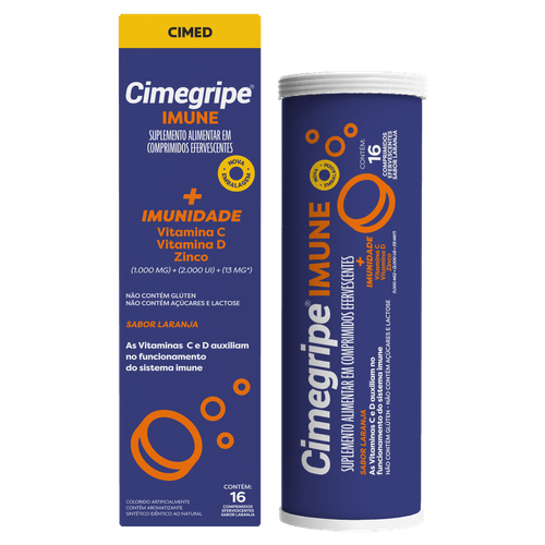Suplemento Cimegripe Imune CIMED 1000mg Comprimido Efervescente 16 Unidades