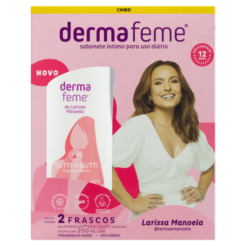 Kit Sabonete Líquido Íntimo Dermafeme Teen 200ml 2un com fragrância Cimed