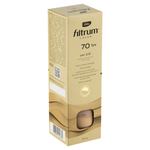 Protetor Solar Facial Libbs Filtrum FPS 70 Color Cor 2.0 - 50g