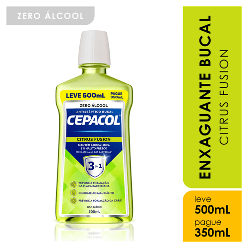 Enxaguante Bucal Cepacol Citrus Fusion sem Álcool - 500ml
