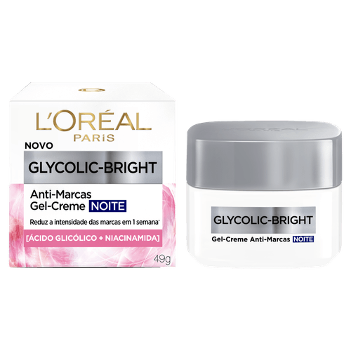 Gel-Creme Antimarcas Noite L'oréal Paris Glycolic-Bright - 49g
