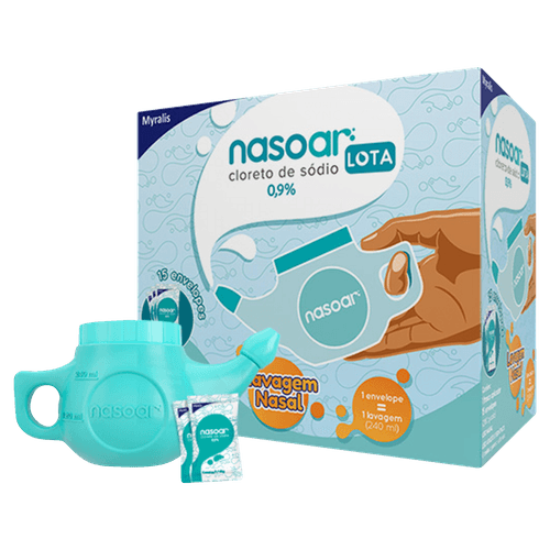 Solução Salina Cloreto de Sódio Nasoar 0,9% Envelope 15 Unidades