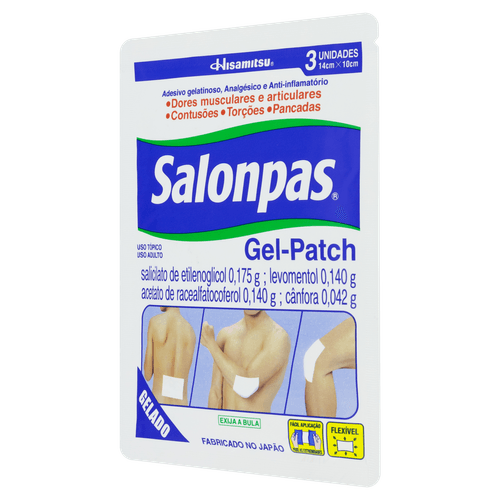 Salonpas Gel-Patch Analgésico e Anti-inflamatório - 3 Unidades