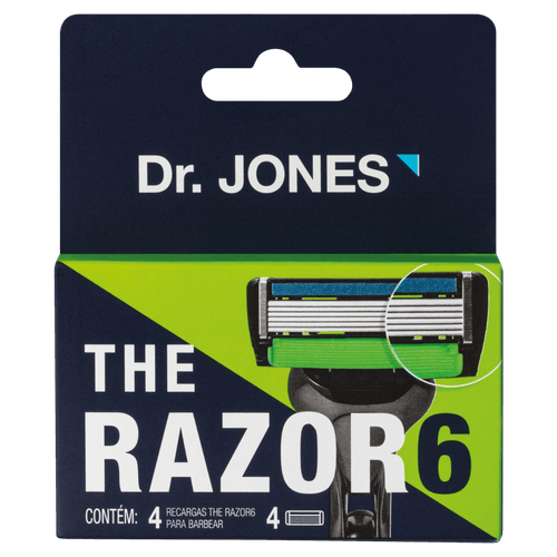 Carga de Aparelho para Barbear Dr. Jones The Razor6 - 4 Unidades