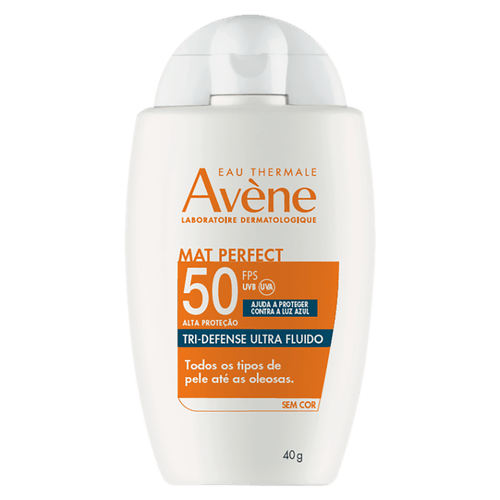 Protetor Solar Avène Mat Perfect Tri-Defense Ultra Fluido Sem Cor FPS 50 - 40g