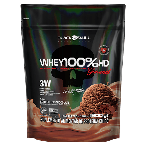 Whey Protein 100% HD Gourmet Chocolate Pouch 900g Black Skull