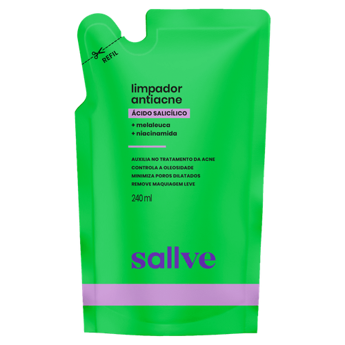 Limpador Antiacne Sallve Ácido Salicílico Refil - 240ml