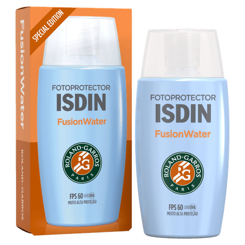 Protetor Solar FPS 60 Roland-Garros Paris Fotoprotector Isdin Fusion Water - 50ml