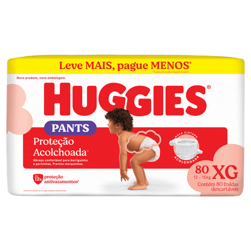 Fralda Descartável Huggies Pants Roupinha XG - 80 Unidades