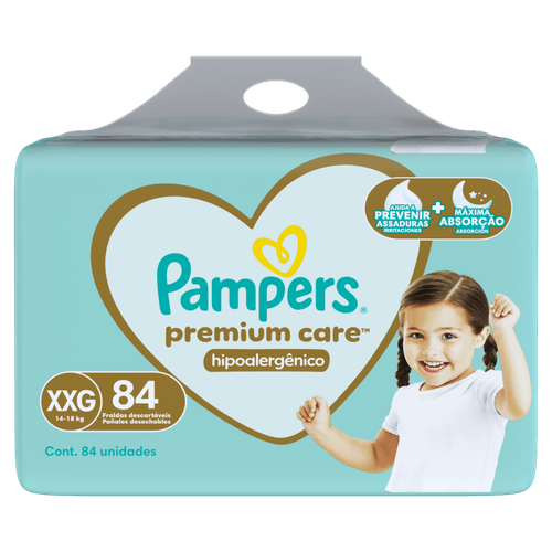 Fralda Pampers Premium Care XXG - 84 Unidades