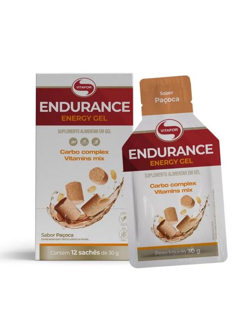 Endurance Energy Gel Paçoca Vitafor 12 Sachês De 30G