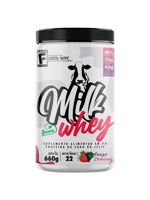 Milk Whey Morango com Uva Fresh Nutrition 660g