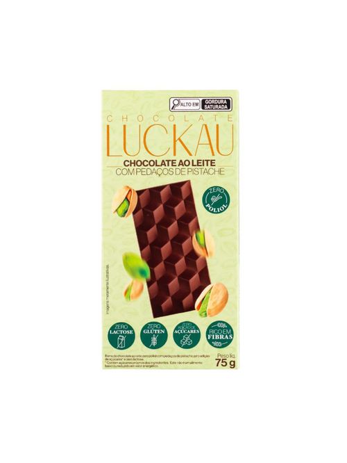 Barra Choco ao Leite Zero Poliol com Pedaços de Pistache 75g
