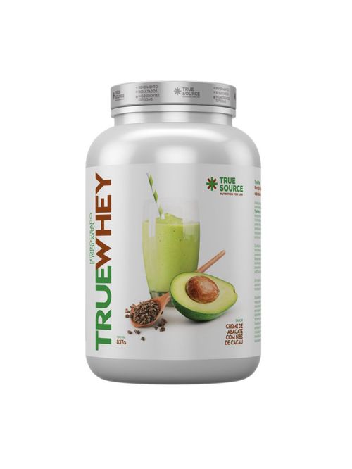 Whey Creme de Abacate e Nibs Cacau True Source 837g