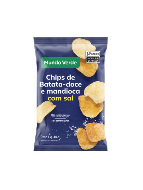 Chips Batata Doce e Mandioca Salgado 40g Mundo Verde