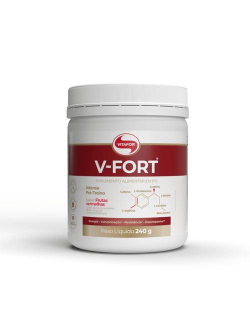V-Fort Pré-Treino Frutas Vermelhas Vitafor 240g