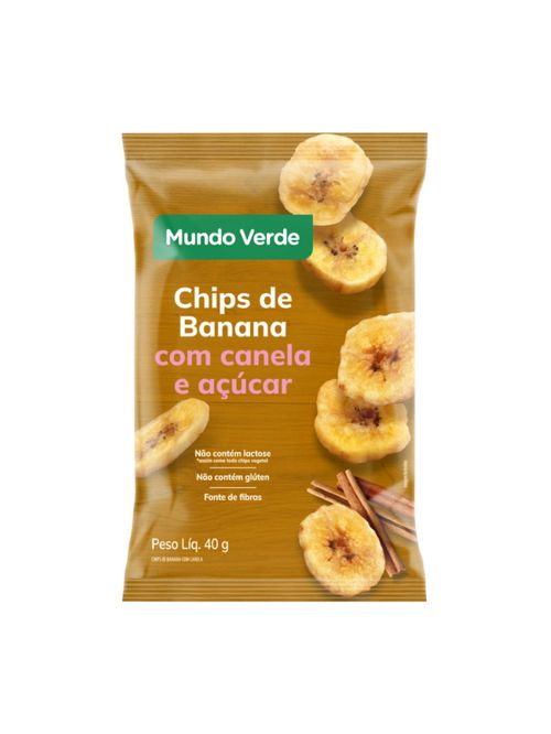 Chips de Banana Açúcar e Canela 40g Mundo Verde