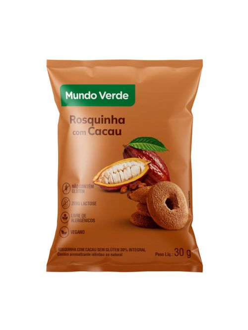 Rosquinha de Cacau Sem Glúten Vegana 30g Mundo Verde