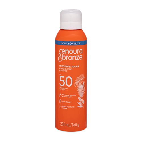 Protetor Solar Aerossol FPS 50 Cenoura & Bronze Spray - 200ml